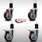 Service Caster 4'' SS Maroon Poly Swivel 1-3/4'' Expanding Stem Caster Set 2 Total Lock Brakes, 4PK SCC-SSEXTTL20S414-PPUB-MRN-2-S-2-134 - alternate 2